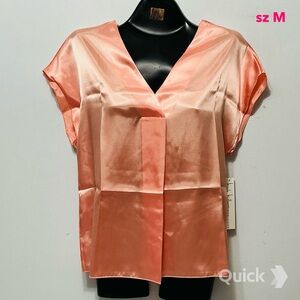 sz M - NWT Nicole Miller V Neck Satin Slip Top